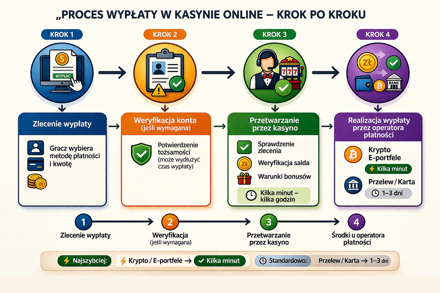 Proces wypłaty w kasynie online krok po kroku